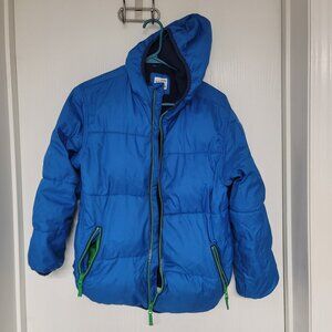 Kids Old Navy Blue Full Zip Puffer Coat with Hood